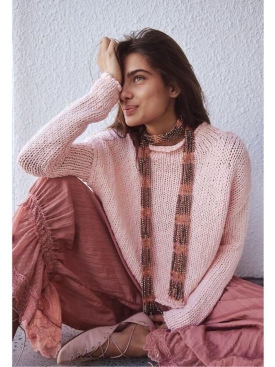 Free People Bohemian Damsel Metallic Beaded Crochet Wrap Belt & Skinny Scarf NWT main image 11